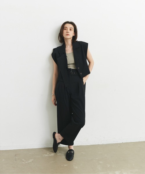 CEL ANSWER（シーイーエルアンサー）の「バックロングベスト（ベスト・レディース・チャコールグレー/ブラック・FREE）」の3枚目の写真