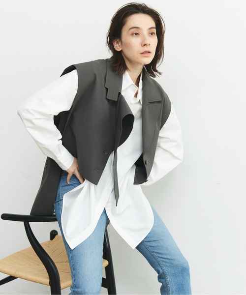 CEL ANSWER（シーイーエルアンサー）の「バックロングベスト（ベスト・レディース・チャコールグレー/ブラック・FREE）」の22枚目の写真