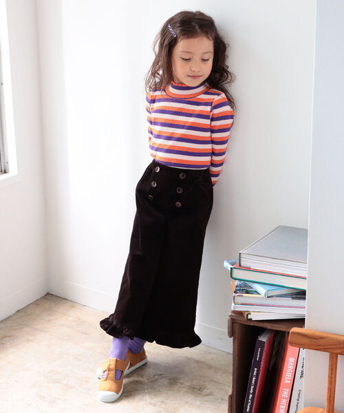 B:MING by BEAMS（ビーミングバイビームス）の「B:MING by BEAMS / テレコ ボーダー 長袖 プルオーバー（100~140cm）（Tシャツ/カットソー・キッズ・オレンジ/グリーン系その他4/パープル系その他4・110/120/130/140/100）」の18枚目の写真