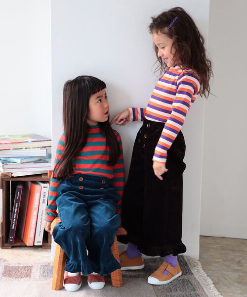 B:MING by BEAMS（ビーミングバイビームス）の「B:MING by BEAMS / テレコ ボーダー 長袖 プルオーバー（100~140cm）（Tシャツ/カットソー・キッズ・オレンジ/グリーン系その他4/パープル系その他4・110/120/130/140/100）」の22枚目の写真