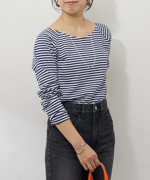 SHENERY（シーナリー）の「ラウンドネックボーダーカットソー（Tシャツ/カットソー・レディース・ネイビー・FREE）」の11枚目の写真