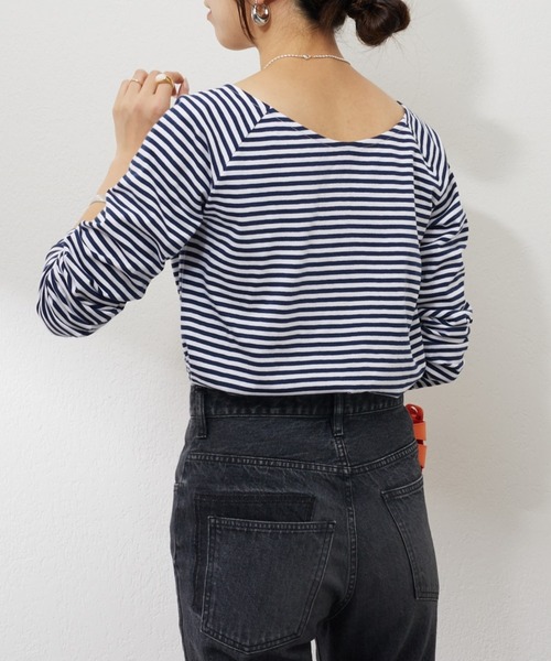 SHENERY（シーナリー）の「ラウンドネックボーダーカットソー（Tシャツ/カットソー・レディース・ネイビー・FREE）」の12枚目の写真