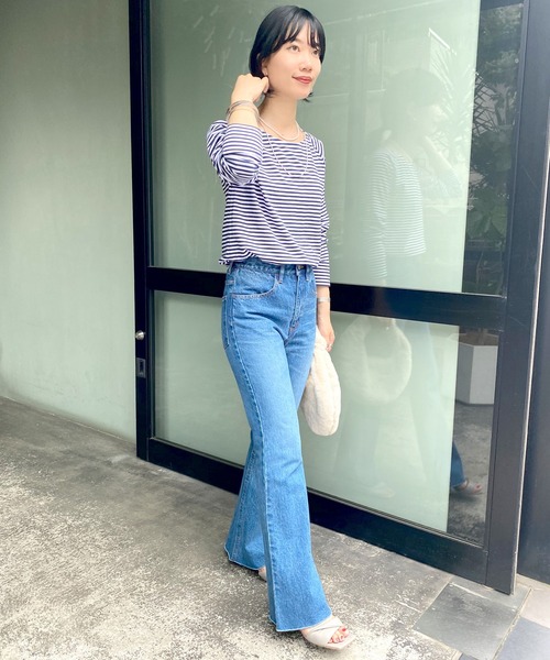 SHENERY（シーナリー）の「ラウンドネックボーダーカットソー（Tシャツ/カットソー・レディース・ネイビー・FREE）」の8枚目の写真