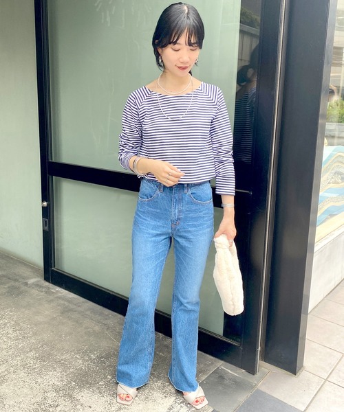 SHENERY（シーナリー）の「ラウンドネックボーダーカットソー（Tシャツ/カットソー・レディース・ネイビー・FREE）」の7枚目の写真