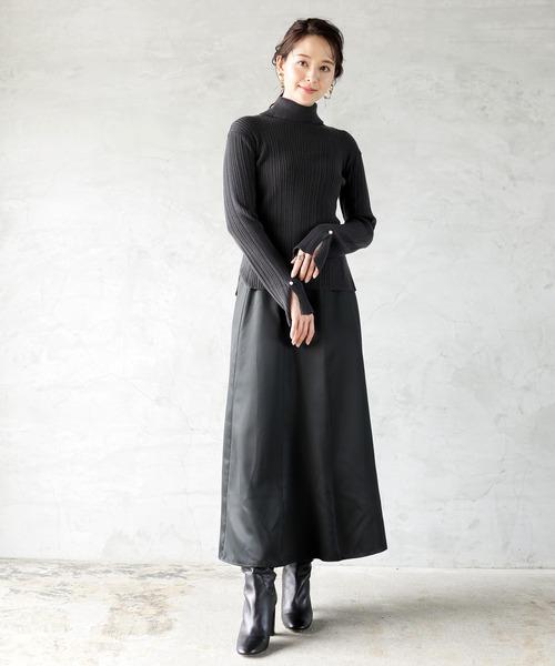 ENNEA(エンネア)の「【2022AWプレオーダー】手洗いできる♪MOCHIMODAバックパールハイネックもっちりリブニット(ニット/セーター・レディース・チャコールグレー/ブルー/ナチュラル・M)」の6枚目の写真