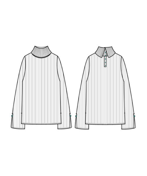 ENNEA(エンネア)の「【2022AWプレオーダー】手洗いできる♪MOCHIMODAバックパールハイネックもっちりリブニット(ニット/セーター・レディース・チャコールグレー/ブルー/ナチュラル・M)」の10枚目の写真