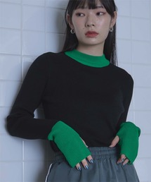 miette（ミエット）の「配色フィンガーリブニット（ニット/セーター・レディース）」