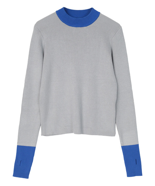 miette(ミエット)の「配色フィンガーリブニット(ニット/セーター・レディース・アイボリー/グレー/ブラック/チャコール/ライトブルー/オレンジ/ブラウン/ネイビー/ブラック系その他/ホワイト系その他2/ホワイト系その他/ブラウン系その他/ベージュ/グレー系その他・FREE)」の18枚目の写真