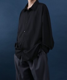 Polyester Tropical Oversized Drop Shoulder Balloon Sleeve Shirt/別注 ポリトロ オーバーサイズ ドロップショルダー バルーンスリーブ シャツ