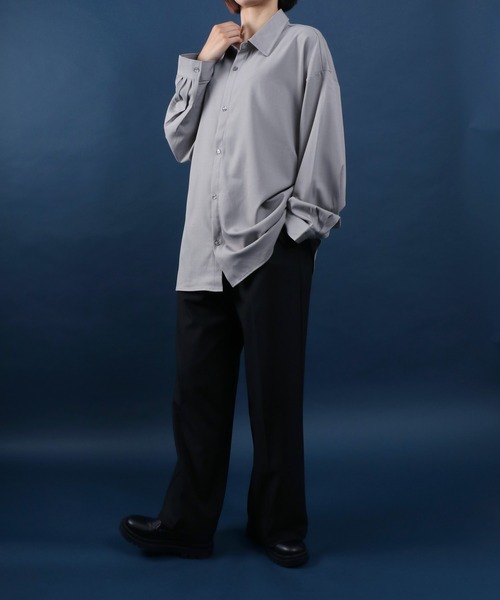 ANPAS(アンパス)の「Polyester Tropical Oversized Drop Shoulder Balloon Sleeve Shirt/別注 ポリトロ オーバーサイズ ドロップショルダー バルーンスリーブ シャツ(シャツ/ブラウス・メンズ・ホワイト/ライトグレー/ブラック/グレイッシュベージュ・M/L)」の16枚目の写真