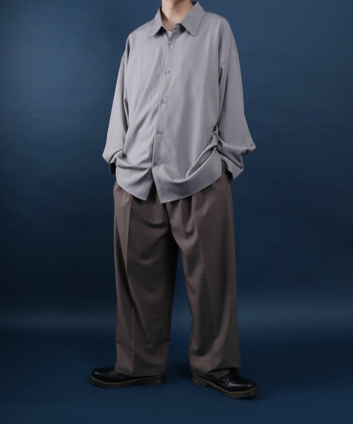 ANPAS(アンパス)の「Polyester Tropical Oversized Drop Shoulder Balloon Sleeve Shirt/別注 ポリトロ オーバーサイズ ドロップショルダー バルーンスリーブ シャツ(シャツ/ブラウス・メンズ・ホワイト/ライトグレー/ブラック/グレイッシュベージュ・M/L)」の13枚目の写真