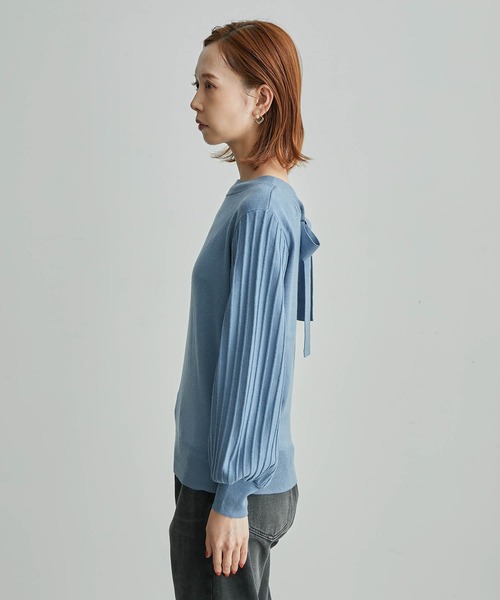 ROPE' PICNIC(ロペピクニック)の「新色追加/2WAY/リボンニットプルオーバー(ニット/セーター・レディース・ブラック/ベージュ/サックスブルー/ブルー/ワイン/オフホワイト・38)」の15枚目の写真