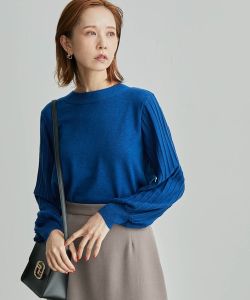 ROPE' PICNIC(ロペピクニック)の「新色追加/2WAY/リボンニットプルオーバー(ニット/セーター・レディース・ブラック/ベージュ/サックスブルー/ブルー/ワイン/オフホワイト・38)」の21枚目の写真