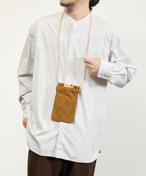 Butler Verner Sails（バトラーヴァーナーセイルス）の「Butler Verner Sails バトラーバーナーセイルズ / 反応染め九櫻刺子ネックミニポーチ ボディバッグ ショルダーバッグ スマホケース スマホポーチ / JI-2479-22（ボディバッグ/ウエストポーチ・メンズ・イエロー/キャメル/グリーン/ブルーグレー/ネイビー・FREE）」の15枚目の写真