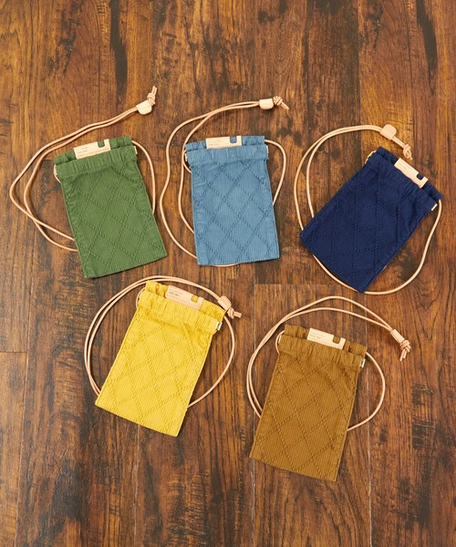 Butler Verner Sails（バトラーヴァーナーセイルス）の「Butler Verner Sails バトラーバーナーセイルズ / 反応染め九櫻刺子ネックミニポーチ ボディバッグ ショルダーバッグ スマホケース スマホポーチ / JI-2479-22（ボディバッグ/ウエストポーチ・メンズ・イエロー/キャメル/グリーン/ブルーグレー/ネイビー・FREE）」の7枚目の写真