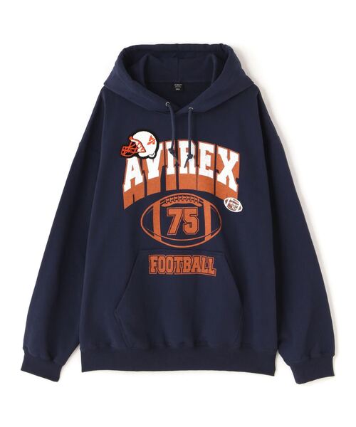 AVIREX(アヴィレックス)の「【WEB&DEPOT限定】FOOTBALL LOGO PARKA / フットボール ロゴ パーカー / AVIREX / アヴィレックス(パーカー・メンズ・ブラック/ダークグリーン/ネイビー/レッド/ダークグリーン系・MEDIUM/LARGE/X-LARGE/XX-LARGE/XXL)」の6枚目の写真