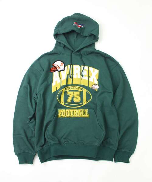 AVIREX(アヴィレックス)の「【WEB&DEPOT限定】FOOTBALL LOGO PARKA / フットボール ロゴ パーカー / AVIREX / アヴィレックス(パーカー・メンズ・ブラック/ダークグリーン/ネイビー/レッド/ダークグリーン系・MEDIUM/LARGE/X-LARGE/XX-LARGE/XXL)」の11枚目の写真
