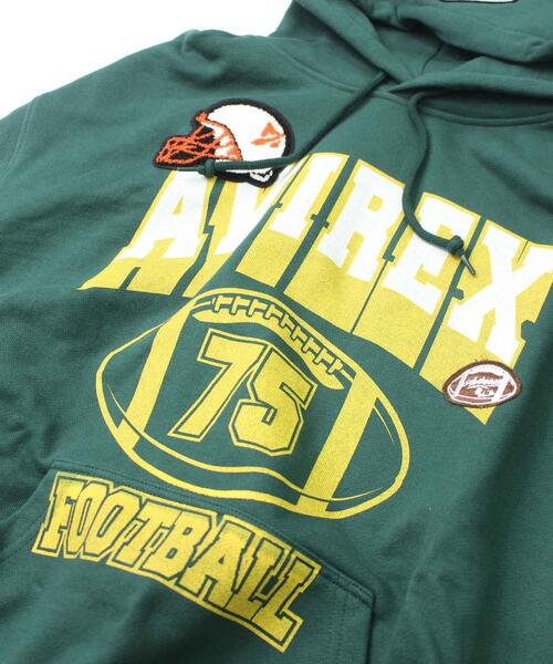 AVIREX(アヴィレックス)の「【WEB&DEPOT限定】FOOTBALL LOGO PARKA / フットボール ロゴ パーカー / AVIREX / アヴィレックス(パーカー・メンズ・ブラック/ダークグリーン/ネイビー/レッド/ダークグリーン系・MEDIUM/LARGE/X-LARGE/XX-LARGE/XXL)」の14枚目の写真