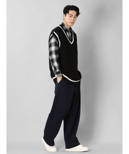 semantic design(セマンティックデザイン)の「セマンティックデザイン コーデュラナイロン混ストレッチ ワイドデニム(デニムパンツ・メンズ・ネイビー/サックスブルー・MEDIUM/LARGE)」の4枚目の写真