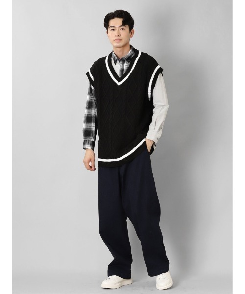 semantic design(セマンティックデザイン)の「セマンティックデザイン コーデュラナイロン混ストレッチ ワイドデニム(デニムパンツ・メンズ・ネイビー/サックスブルー・MEDIUM/LARGE)」の3枚目の写真