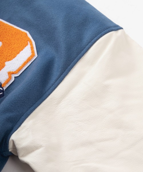 BEN DAVIS(ベンデイビス)の「【BEN DAVIS/ベンデイビス】ブランドロゴ ワッペン刺繍 フェイクメルトンスタジャン/バブルロゴ レザースタジャン(スタジャン・メンズ・ブラック/ダークグリーン/ブルー・M/L/XL)」の16枚目の写真