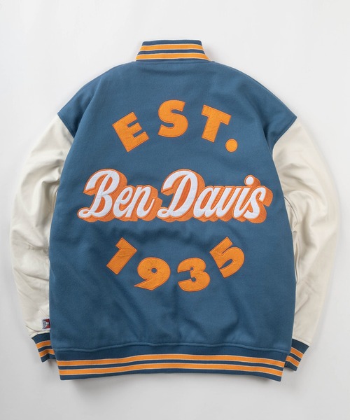 BEN DAVIS(ベンデイビス)の「【BEN DAVIS/ベンデイビス】ブランドロゴ ワッペン刺繍 フェイクメルトンスタジャン/バブルロゴ レザースタジャン(スタジャン・メンズ・ブラック/ダークグリーン/ブルー・M/L/XL)」の20枚目の写真