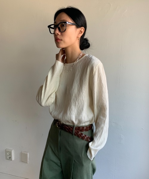 tシャツ リンクルルーズブラウス レディース Didot.showroom（ディドット ショールーム）の「リンクルルーズ