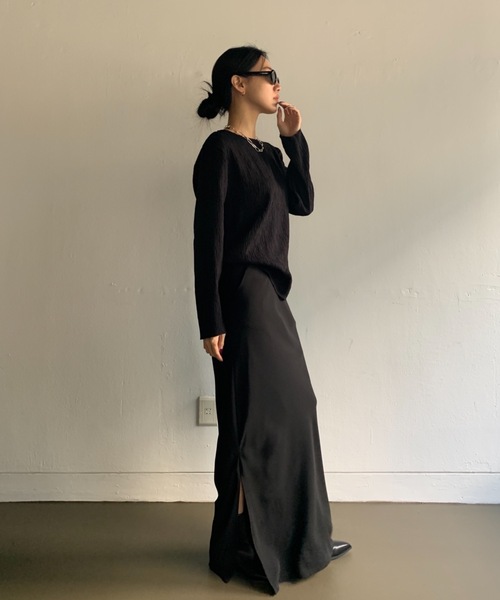 Didot.showroom(ディドット ショールーム)の「リンクルルーズブラウス(Tシャツ/カットソー・レディース・ブラック/アイボリー・FREE)」の15枚目の写真