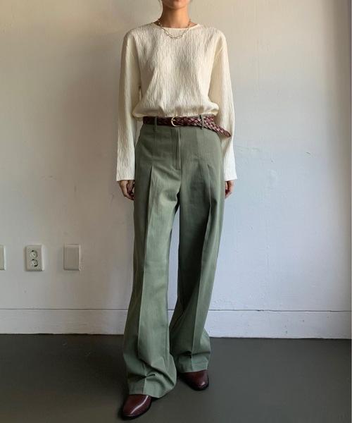 Didot.showroom(ディドット ショールーム)の「リンクルルーズブラウス(Tシャツ/カットソー・レディース・ブラック/アイボリー・FREE)」の6枚目の写真