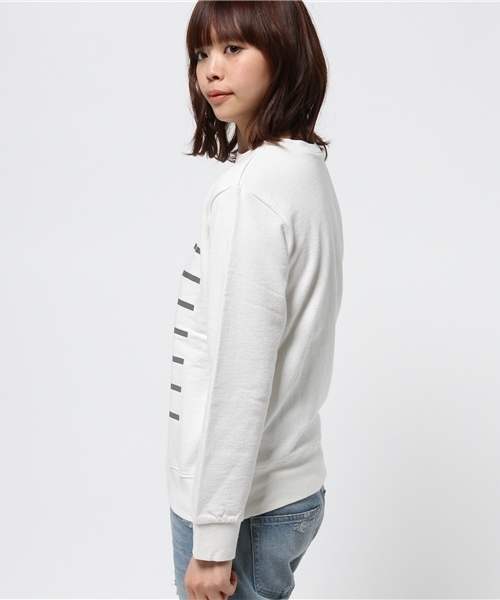 OUTLET(アウトレット)の「【Ciaopanic】箔プリントボーダー裏毛プルオーバー(Tシャツ/カットソー・レディース・ネイビー/ホワイト・FREE)」の4枚目の写真