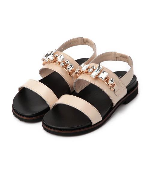 ODETTE E ODILE（オデットエオディール）の「OHL ジュエルチェーン SD20（サンダル・レディース・ライトピンク/ダークグリーン/ブラック/シルバー/オリーブ・35/37/36）」の4枚目の写真