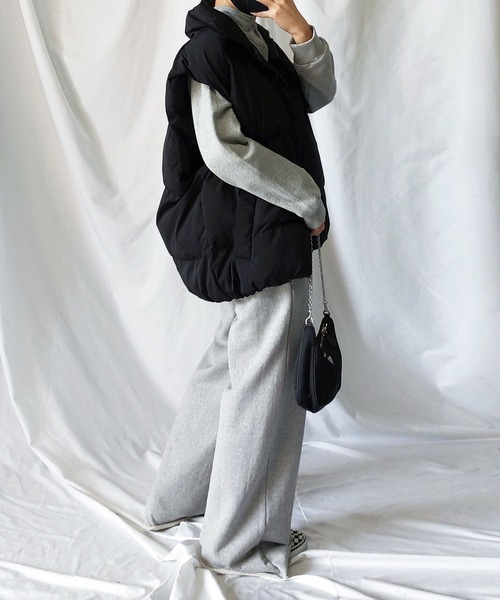 me+em select（ミームセレクト）の「【 セットアップ対応 】OBE刺繍 ハーフジップショートスウェット【 韓国製 】（スウェット・レディース・ベージュ/ブラック/グレー・FREE）」の12枚目の写真