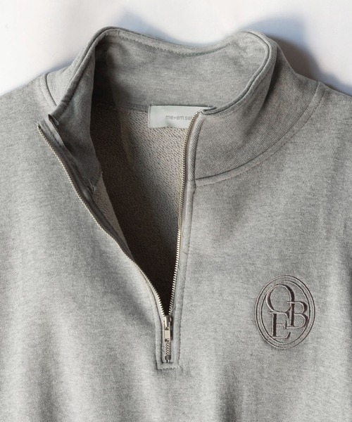 me+em select（ミームセレクト）の「【 セットアップ対応 】OBE刺繍 ハーフジップショートスウェット【 韓国製 】（スウェット・レディース・ベージュ/ブラック/グレー・FREE）」の15枚目の写真
