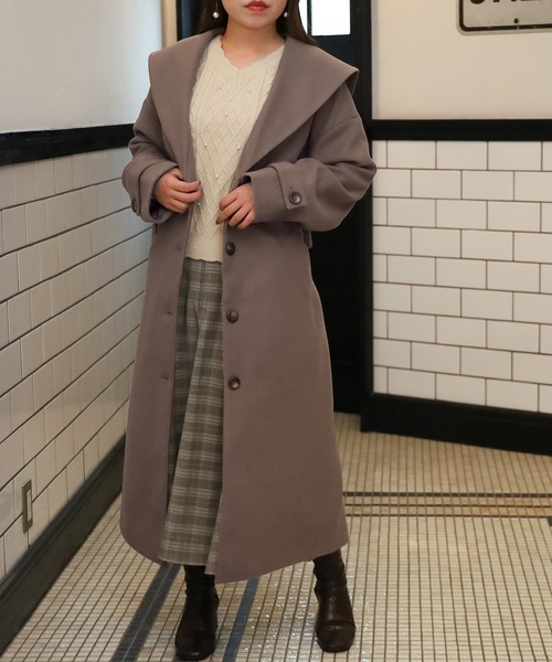 ASTORIA ODIER(アストリアオディール)の「セーラーカラーコート(その他アウター・レディース・ブラック/パープル/ブラウン・MEDIUM)」の2枚目の写真