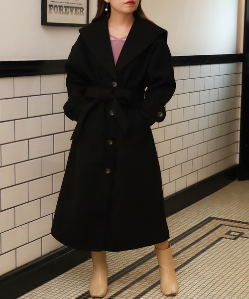 ASTORIA ODIER(アストリアオディール)の「セーラーカラーコート(その他アウター・レディース・ブラック/パープル/ブラウン・MEDIUM)」の1枚目の写真
