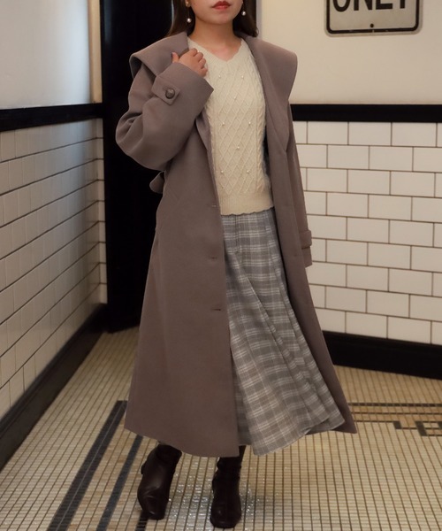 ASTORIA ODIER(アストリアオディール)の「セーラーカラーコート(その他アウター・レディース・ブラック/パープル/ブラウン・MEDIUM)」の9枚目の写真