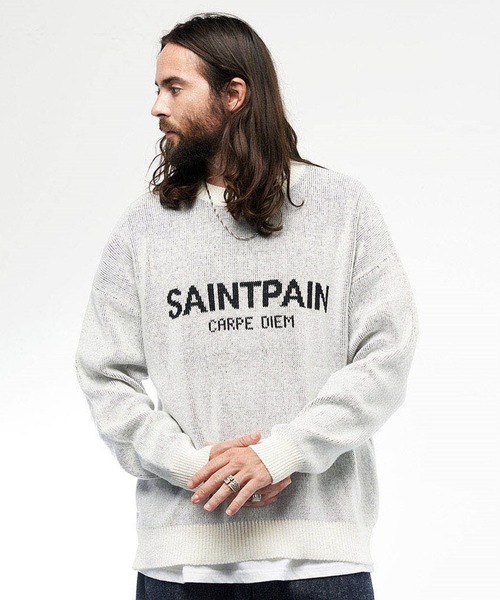 SAINTPAIN(セイントペイン)の「【UNISEX】SAINTPAIN/ソフトロゴニット 2173382(ニット/セーター・メンズ・ブラック/アイボリー・MEDIUM/LARGE)」の6枚目の写真