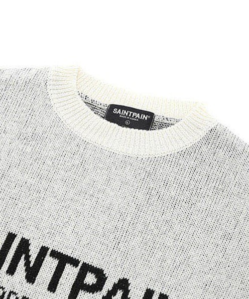 SAINTPAIN(セイントペイン)の「【UNISEX】SAINTPAIN/ソフトロゴニット 2173382(ニット/セーター・メンズ・ブラック/アイボリー・MEDIUM/LARGE)」の8枚目の写真