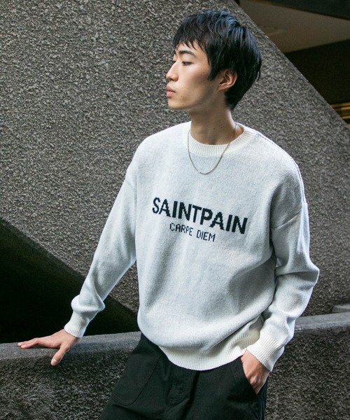 SAINTPAIN(セイントペイン)の「【UNISEX】SAINTPAIN/ソフトロゴニット 2173382(ニット/セーター・メンズ・ブラック/アイボリー・MEDIUM/LARGE)」の13枚目の写真