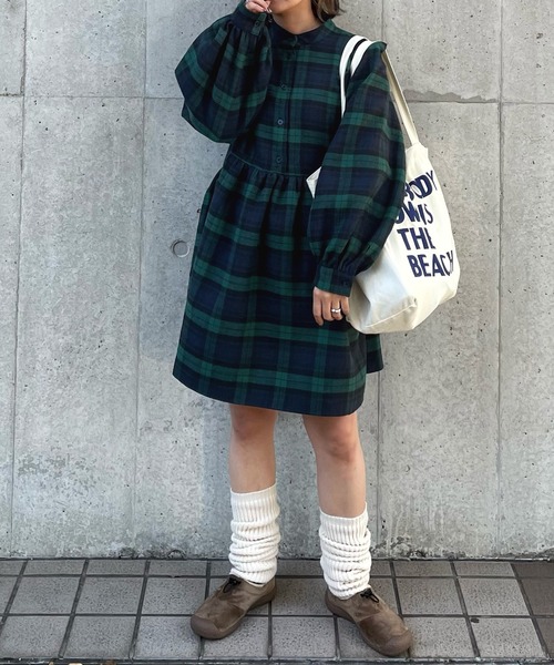 ANG New York バルーンスカート　チェック　チュニック　ワンピース ANG New York バルーンスカート チェック チュニック ワンピース