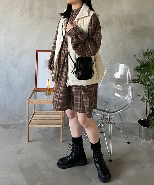 ANG New York バルーンスカート　チェック　チュニック　ワンピース ANG New York バルーンスカート チェック チュニック ワンピース