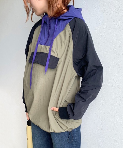 CRB(シーアールビー)の「【撥水加工】アノラックパーカー(マウンテンパーカー・レディース・パープル/カーキ/マスタード/ブラック・F)」の6枚目の写真