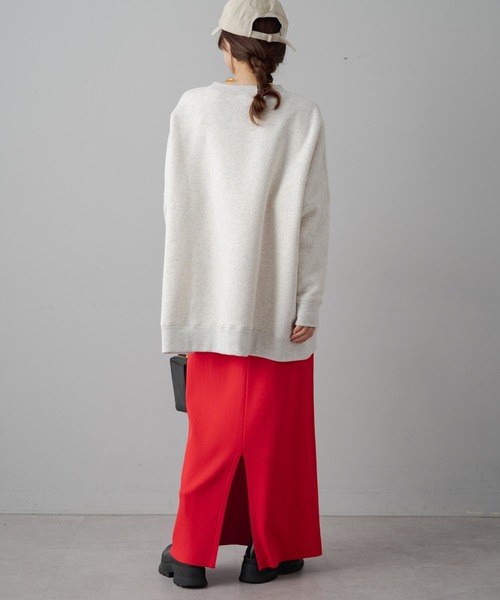 PUAL CE CIN（ピュアルセシン）の「【Du noir】ストレッチ ナロースカート（スカート・レディース・オレンジ/ブルー/ライトグレー/ブラック/レッド・FREE）」の21枚目の写真