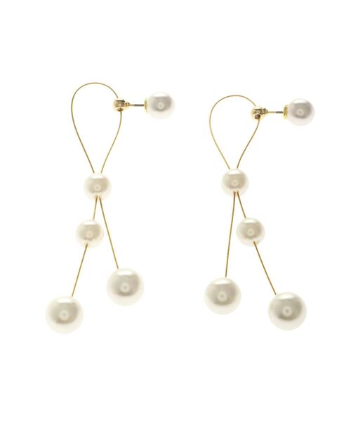 LAGUNAMOON（ラグナムーン）の「LADYフェイクパールワイヤーピアス（ピアス（両耳用）・レディース・アイボリー・FREE）」の9枚目の写真