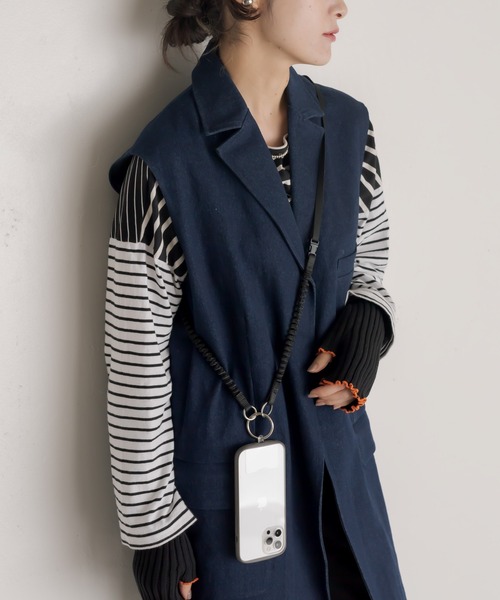 ear PAPILLONNER(イアパピヨネ)の「《WEB限定》BYONBYON/モバイルストラップショルダー(スマホグッズ・レディース・ブラック/カーキ/ブラウン/ホワイト/グレー/ベージュ・FREE)」の10枚目の写真