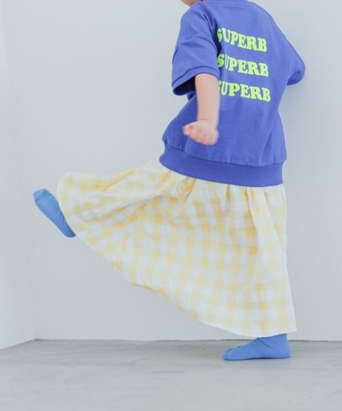 LOWRYS FARM（ローリーズファーム）の「シャーリング２ＷＡＹスカート　184440（スカート・キッズ・ブルー/ブラック/イエロー・110cm/120cm/130cm/140cm/150cm）」の3枚目の写真