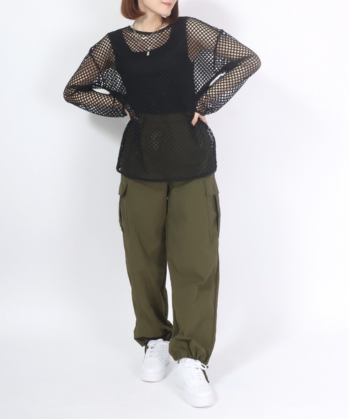 Salong hameu(サロン ハミュー)の「メッシュネット×タンクトップインナーアンサンブル/2点セット(アンサンブル・レディース・ブラック/アイボリー/グリーン・L/M)」の20枚目の写真