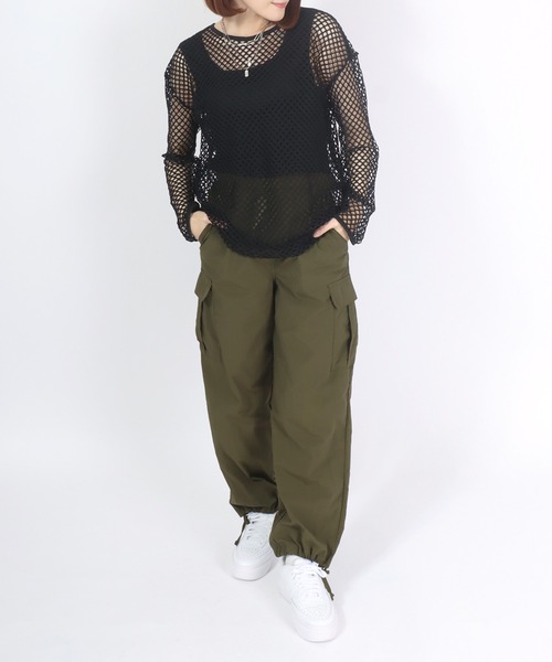 Salong hameu(サロン ハミュー)の「メッシュネット×タンクトップインナーアンサンブル/2点セット(アンサンブル・レディース・ブラック/アイボリー/グリーン・L/M)」の21枚目の写真