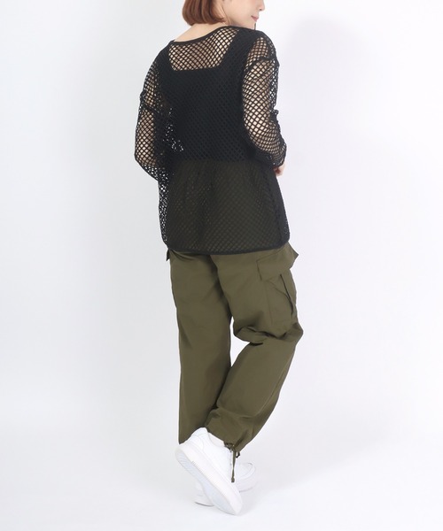 Salong hameu(サロン ハミュー)の「メッシュネット×タンクトップインナーアンサンブル/2点セット(アンサンブル・レディース・ブラック/アイボリー/グリーン・L/M)」の19枚目の写真