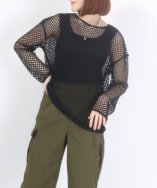 Salong hameu(サロン ハミュー)の「メッシュネット×タンクトップインナーアンサンブル/2点セット(アンサンブル・レディース・ブラック/アイボリー/グリーン・L/M)」の17枚目の写真